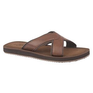 PDQ Mens Lightweight Crossover Mule Sandals / Brown